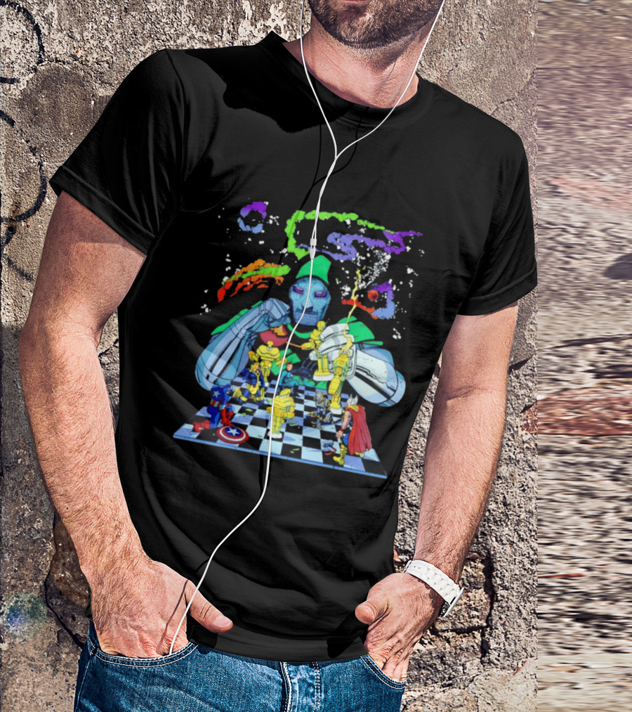 Doctor Doom Strategic Chess Battle With Marvel Heroes T-Shirt
