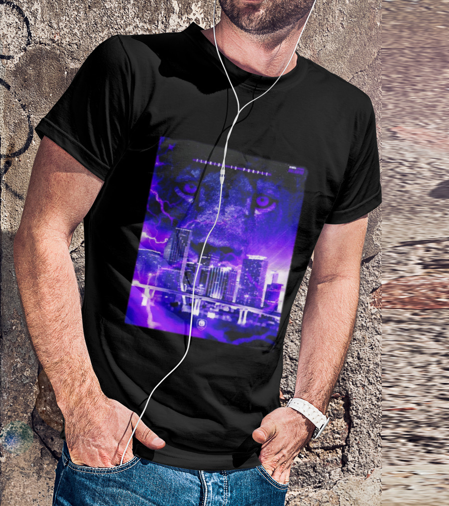 Florida Is Purple Orlando City SC Lion City Skyline Lightning T-Shirt