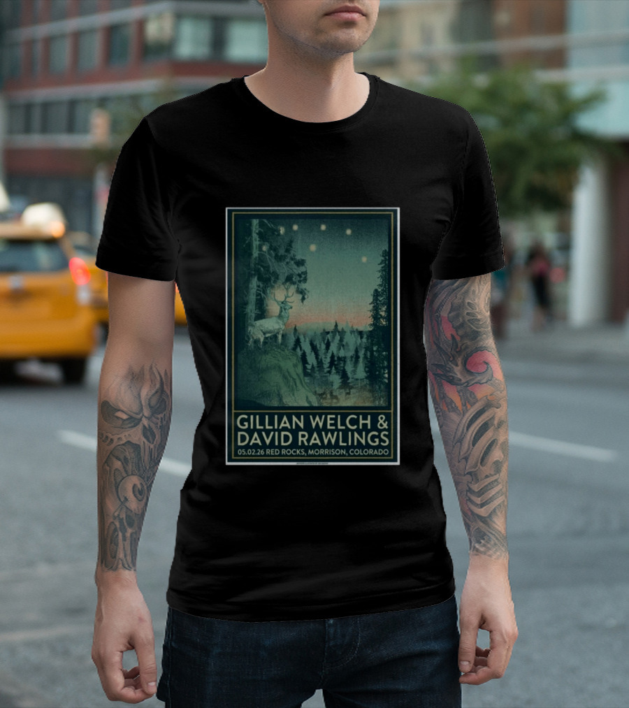 Gillian Welch & David Rawlings Red Rocks Morrison Colorado May 02 2026 T-Shirt