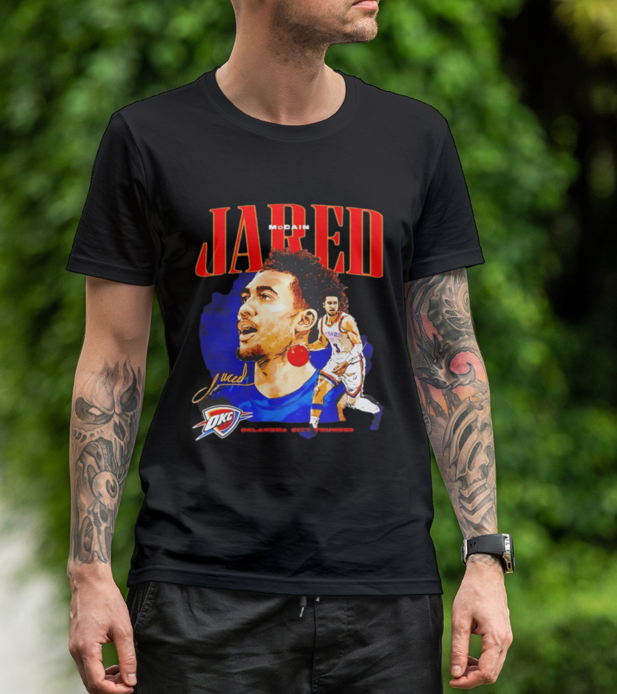 Jared McCain Oklahoma City Thunder NBA Basketball OKC Player T-Shirt