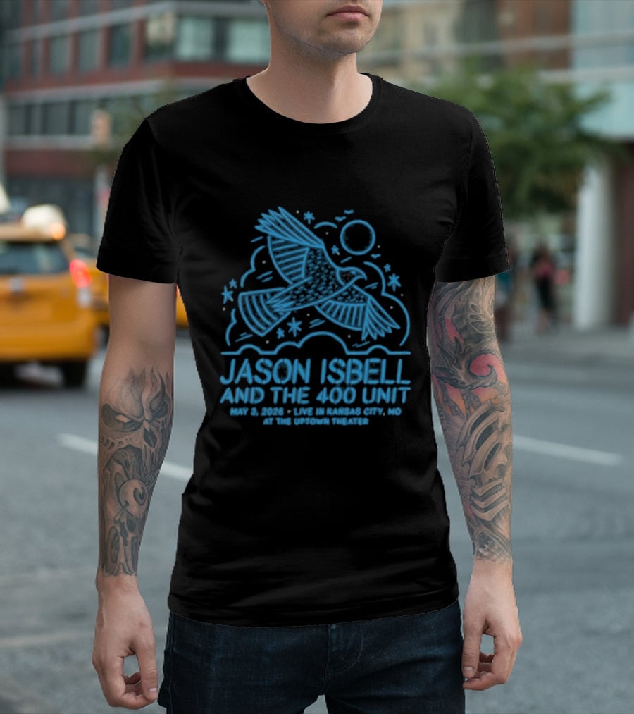 Jason Isbell And The 400 Unit Live May 3 2026 Starlight Theatre Kansas City MO Bird T-Shirt