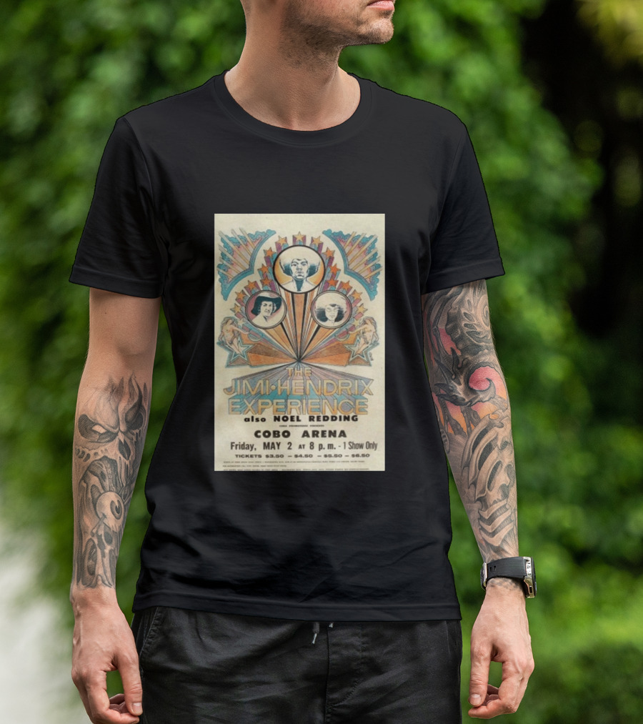 The Jimi Hendrix Experience Concert May 2 Cobo Arena With Noel Redding T-Shirt