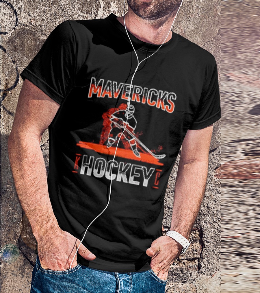 Mavericks Hockey Player Icon With Red And White T-Shirt