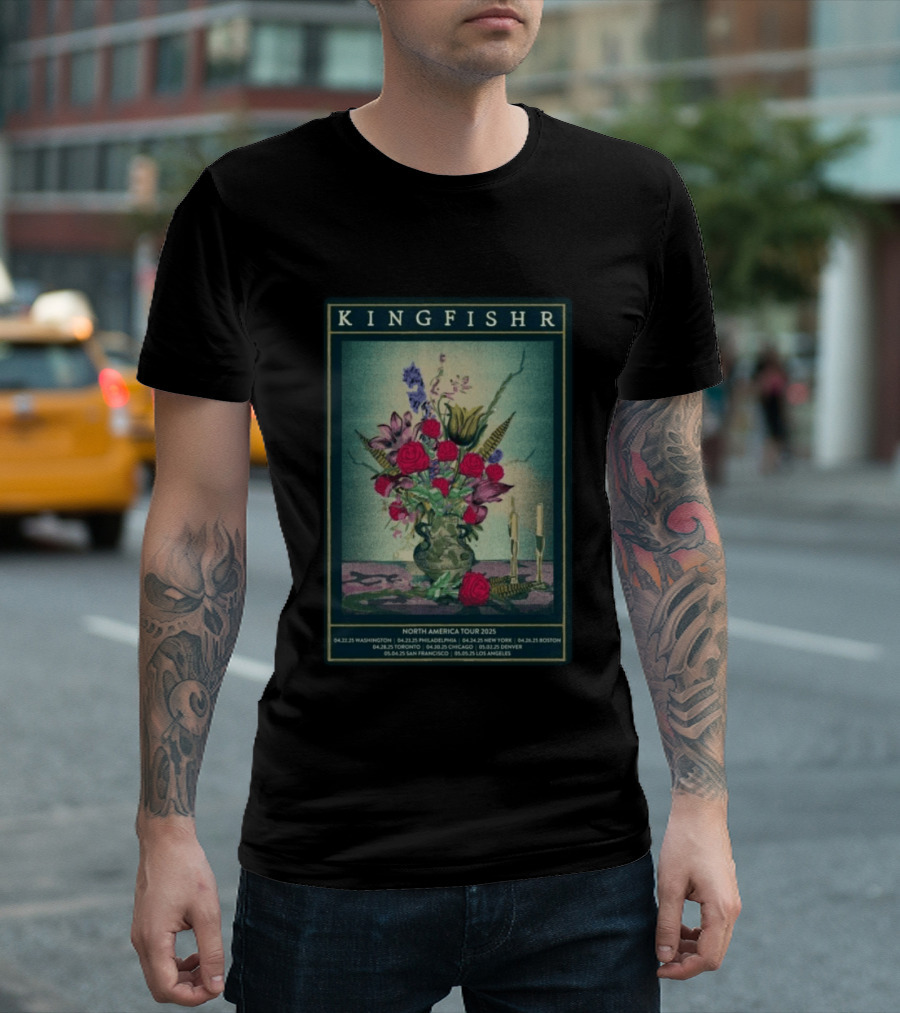 Kingfishr North America Tour 2025 May 2 Denver Floral T-Shirt