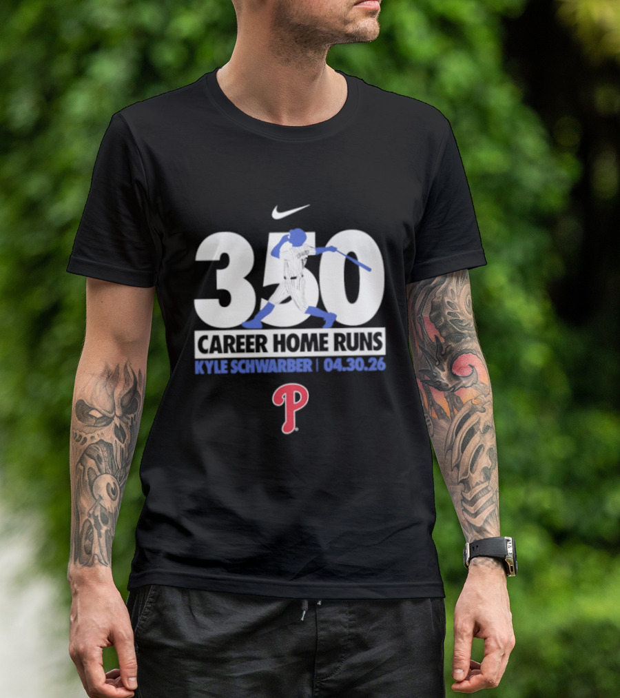 Kyle Schwarber Philadelphia Phillies 350 Career Home Runs 04.30.26 Nike T-Shirt