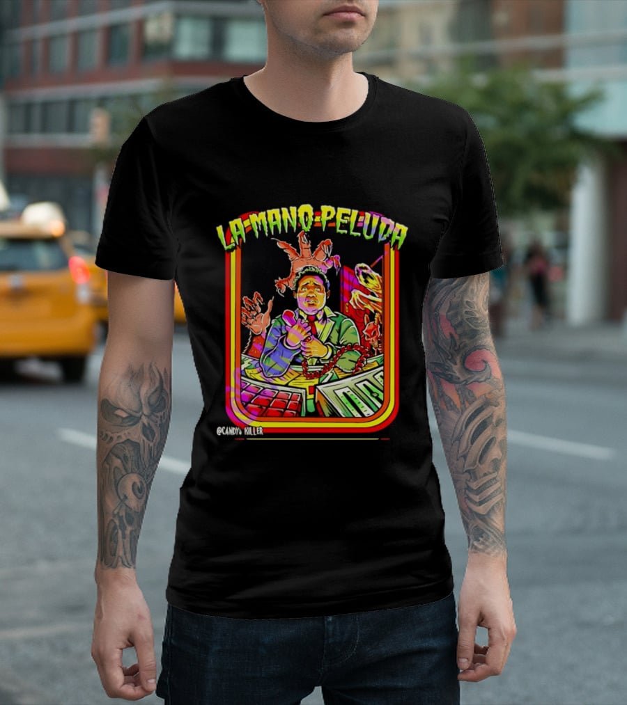 La Mano Peluda Terror Radial Hombre Teléfono Cadenas Kawaii Killer T-Shirt