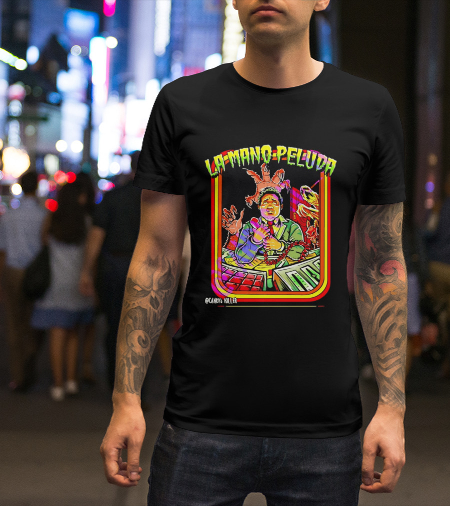 La Mano Peluda Terror Radial Hombre Teléfono Cadenas Kawaii Killer T-Shirt