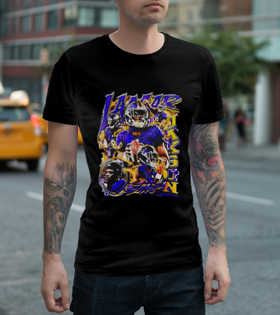 Lamar Jackson Baltimore Ravens Football Sports Star T-Shirt