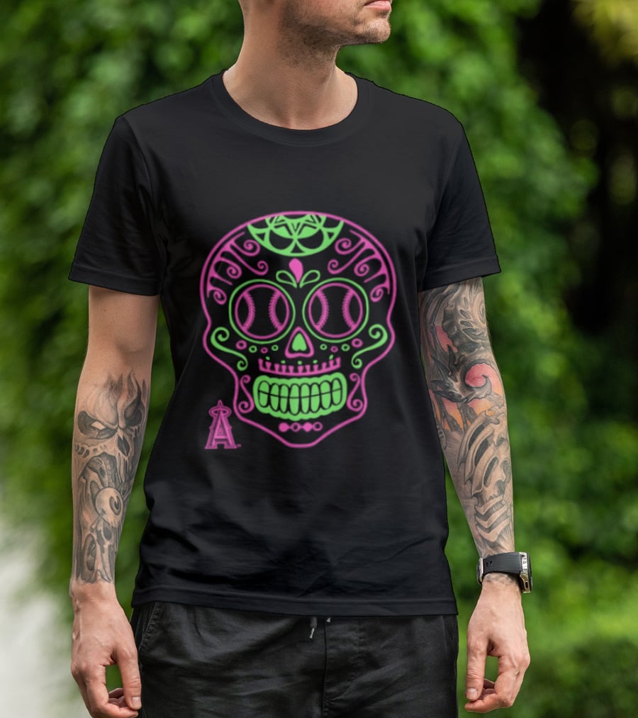 Los Angeles Angels 2026 Sugar Skull Baseball T-Shirt
