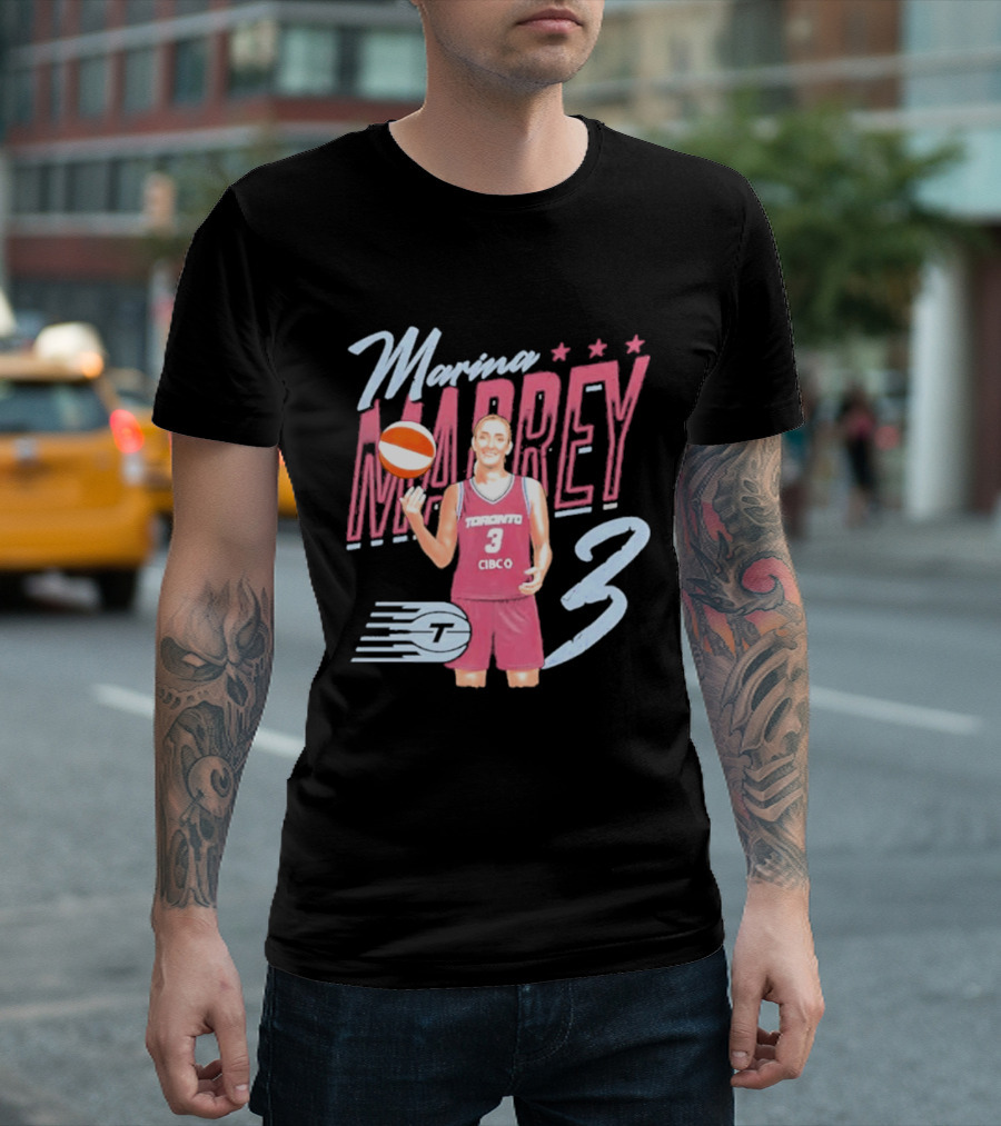 Marina Mabrey Toronto Basketball Pose CIBCO Tempo 3 Stars T-Shirt