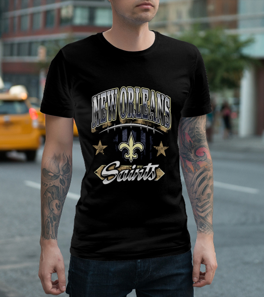 New Orleans Saints Americana 2026 Fleur De Lis Stars Stripes T-Shirt