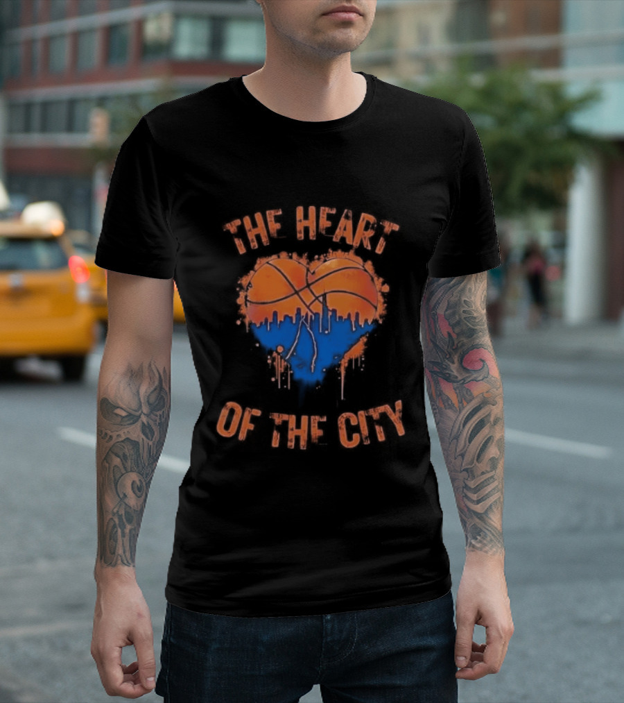 New York Knicks Heart Of The City Skyline Basketball T-Shirt