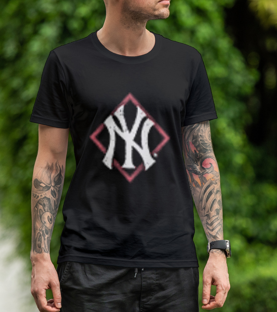 New York Yankees America's Pastime Black Americana NY Monogram T-Shirt