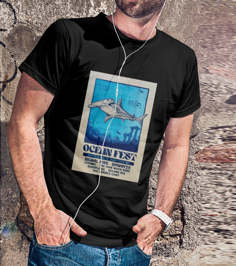 Ocean Fest May 2 2026 Surf City NC Tour Signal Fire Shwayze Bubba Love The John Wood Band T-Shirt