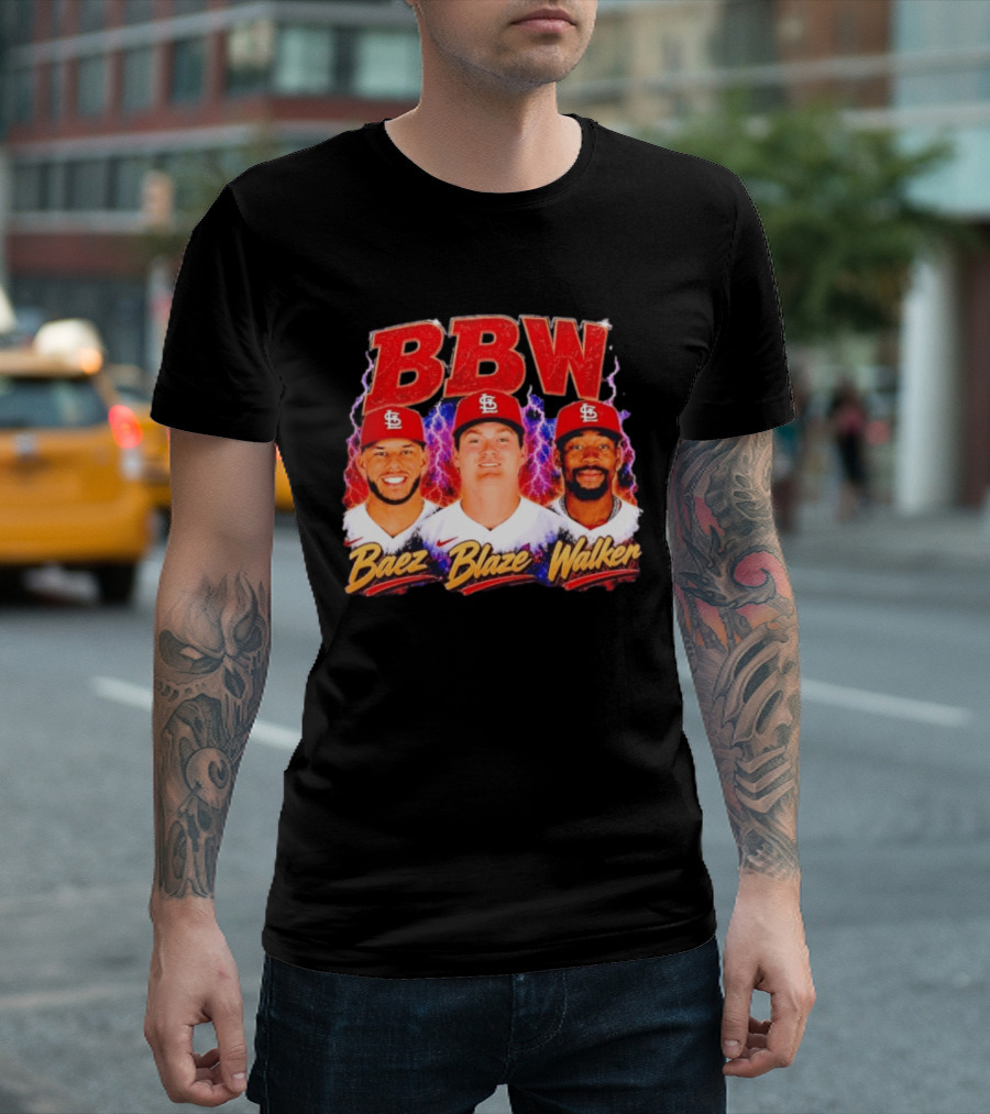 BBW Baez Blaze Walker St. Louis Cardinals Lightning T-Shirt