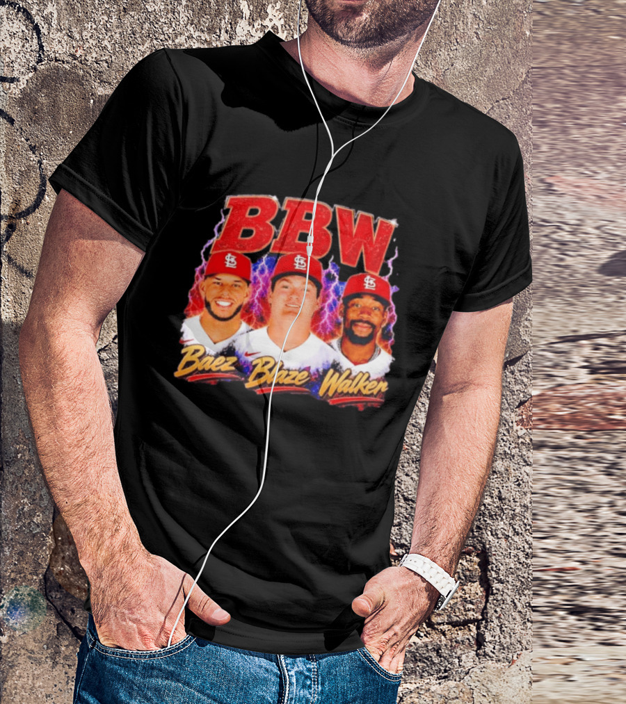 BBW Baez Blaze Walker St. Louis Cardinals Lightning T-Shirt