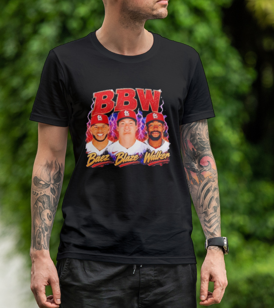BBW Baez Blaze Walker St. Louis Cardinals Lightning T-Shirt