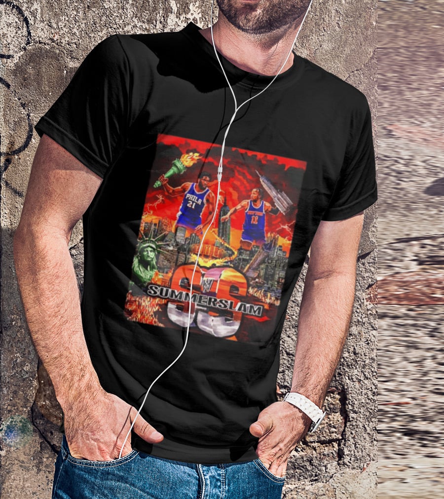 Summerslam Joel Embiid Vs Jalen Brunson NYC Showdown T-Shirt