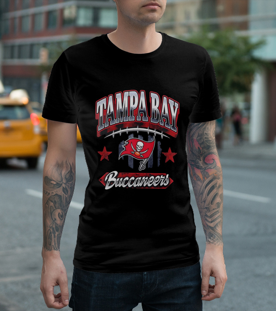 Tampa Bay Buccaneers Americana 2026 Team Flag Two Stars T-Shirt
