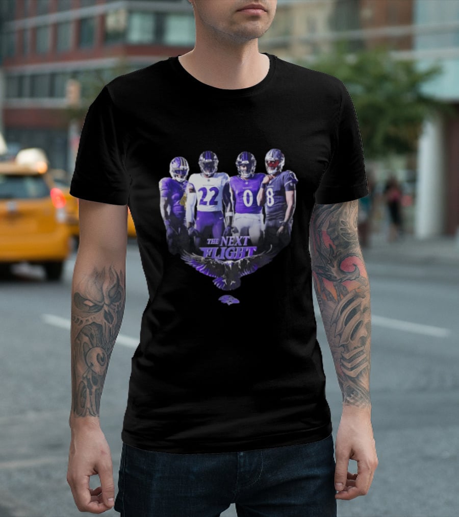 The Next Flight Baltimore Ravens NFL Football Players Team Spirit T-Shirt