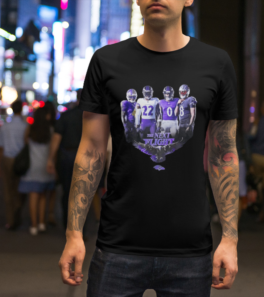 The Next Flight Baltimore Ravens NFL Football Players Team Spirit T-Shirt