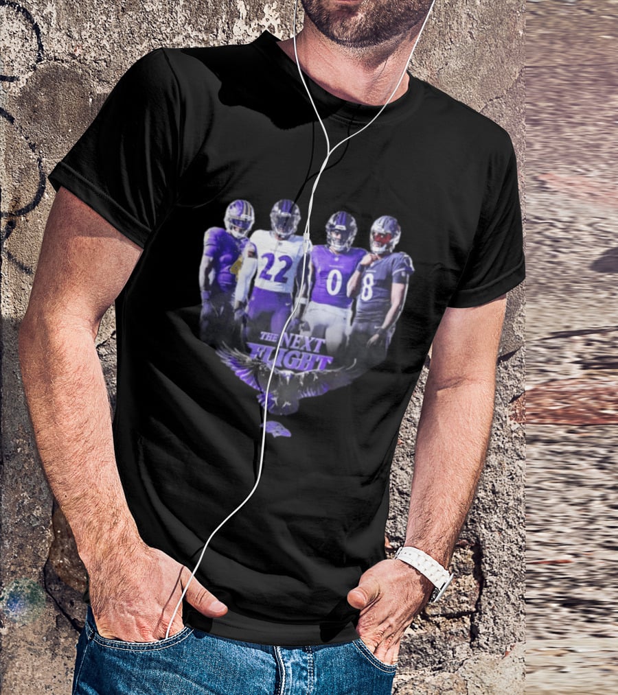 The Next Flight Baltimore Ravens NFL Football Players Team Spirit T-Shirt