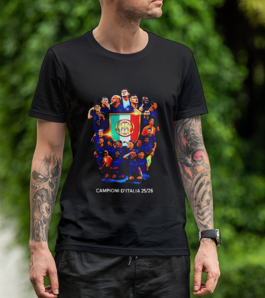 Inter Milan FC Campioni D'Italia 24/25 Serie A Champions Team Celebration T-Shirt