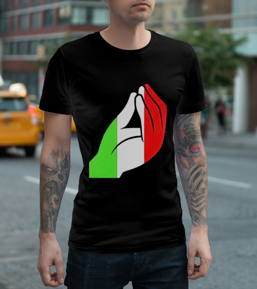 Italian Hand Gesture Ma Che Vuoi Green White Red T-Shirt