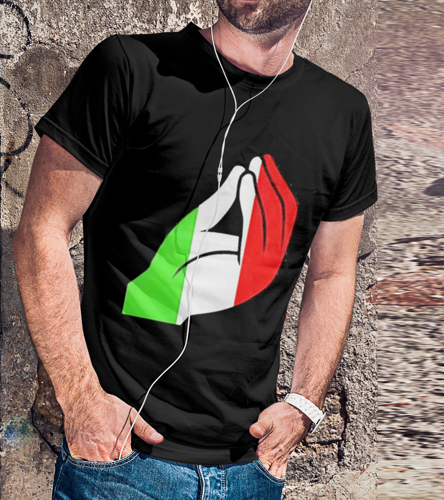 Italian Hand Gesture Ma Che Vuoi Green White Red T-Shirt