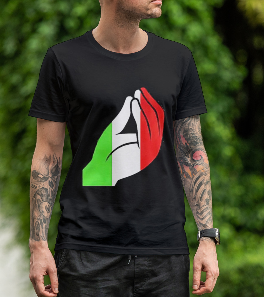 Italian Hand Gesture Ma Che Vuoi Green White Red T-Shirt