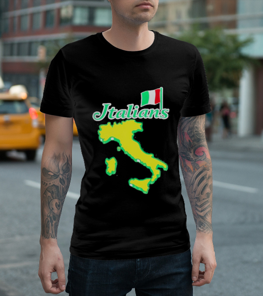 Italians Map Of Italy With Flag T-Shirt