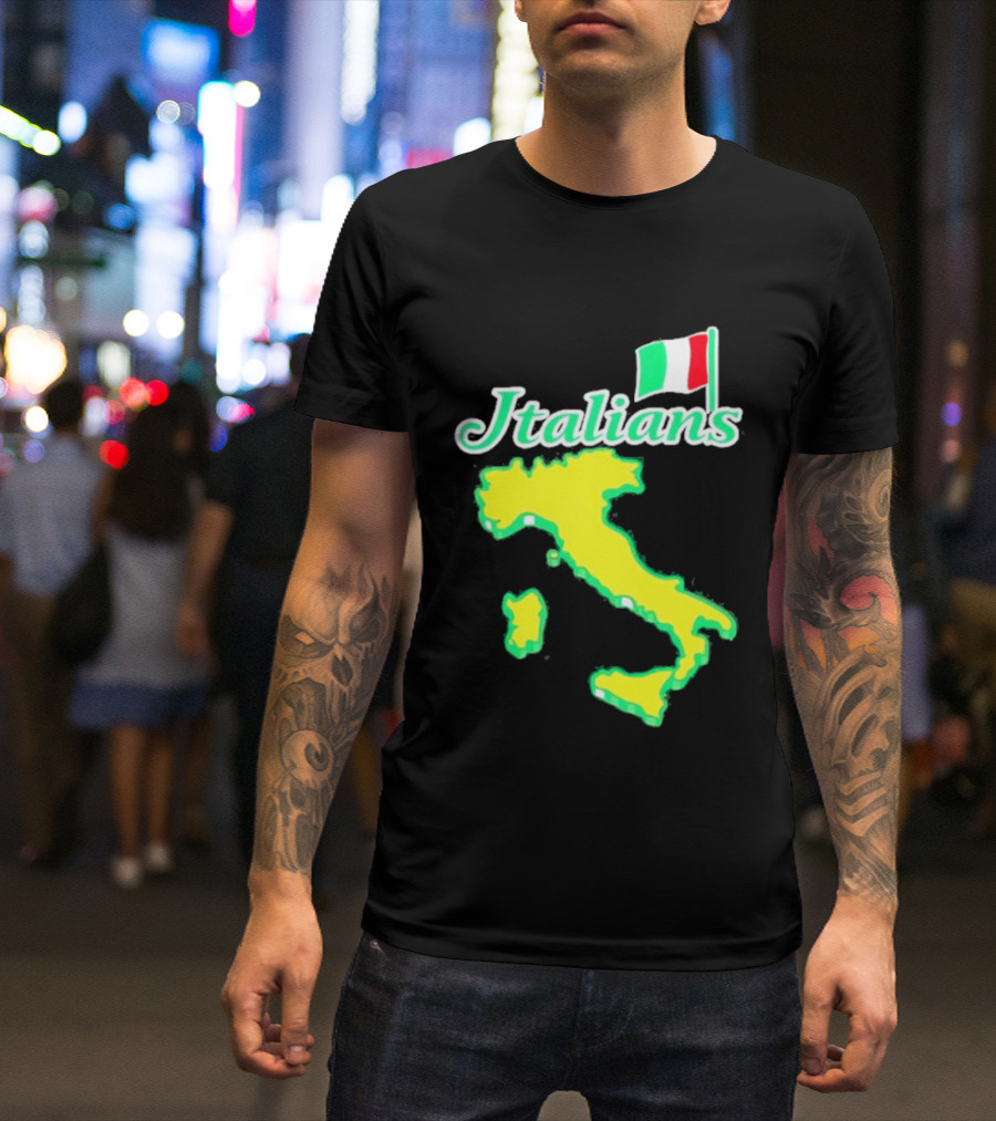 Italians Map Of Italy With Flag T-Shirt