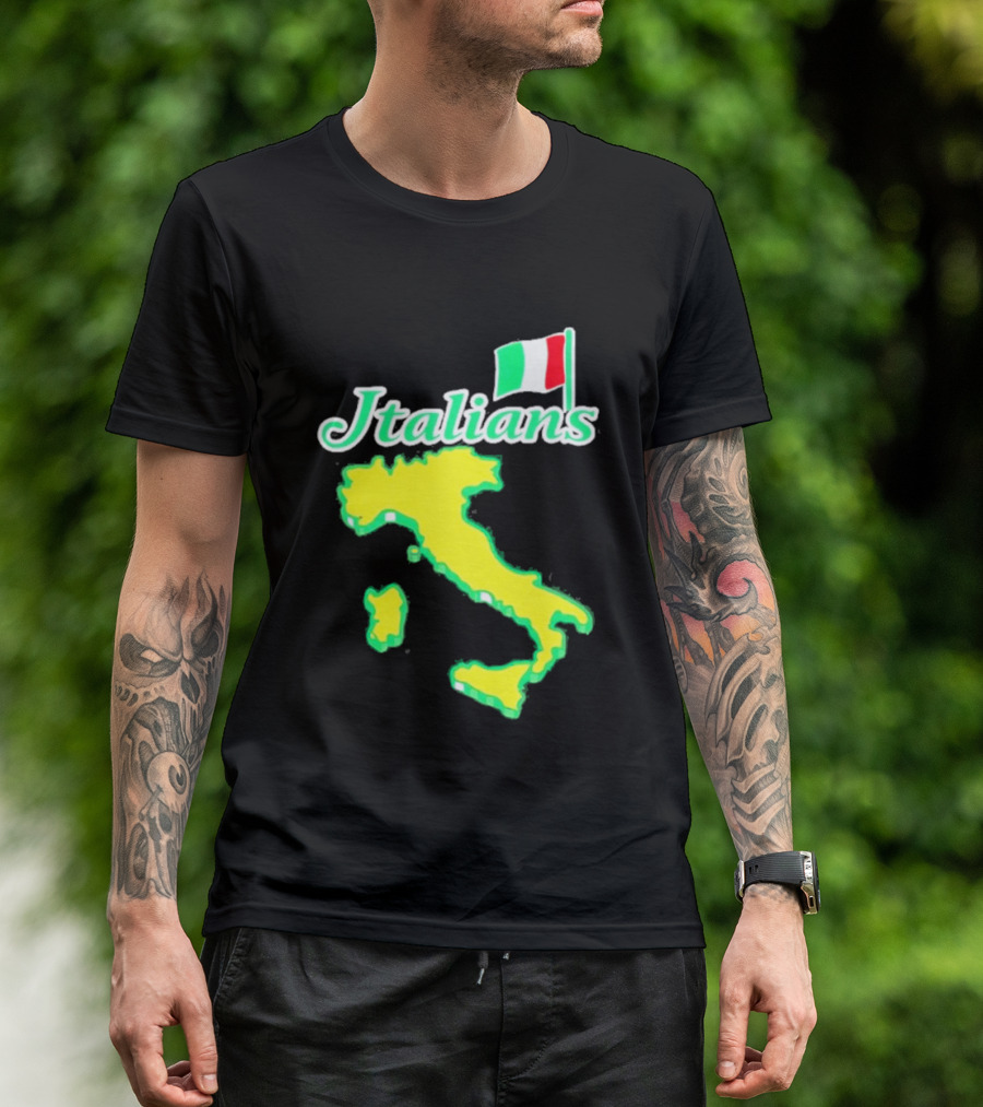 Italians Map Of Italy With Flag T-Shirt