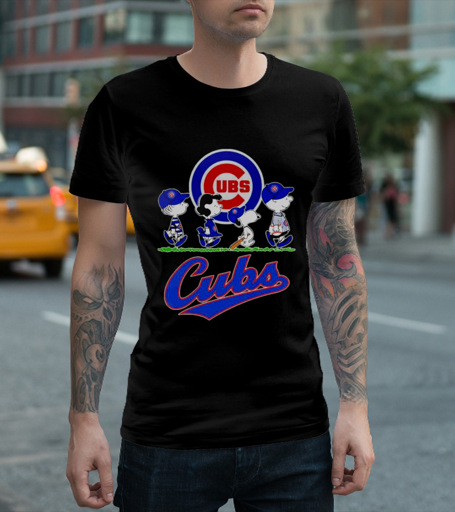 Chicago Cubs Peanuts Characters Walking 2026 T-Shirt