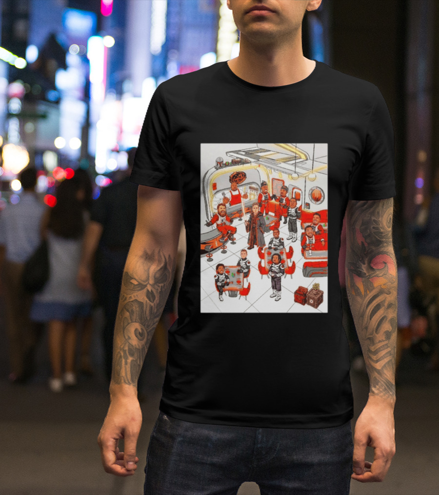 Cincinnati Bengals Star Wars Parody In Retro Diner Scene T-Shirt