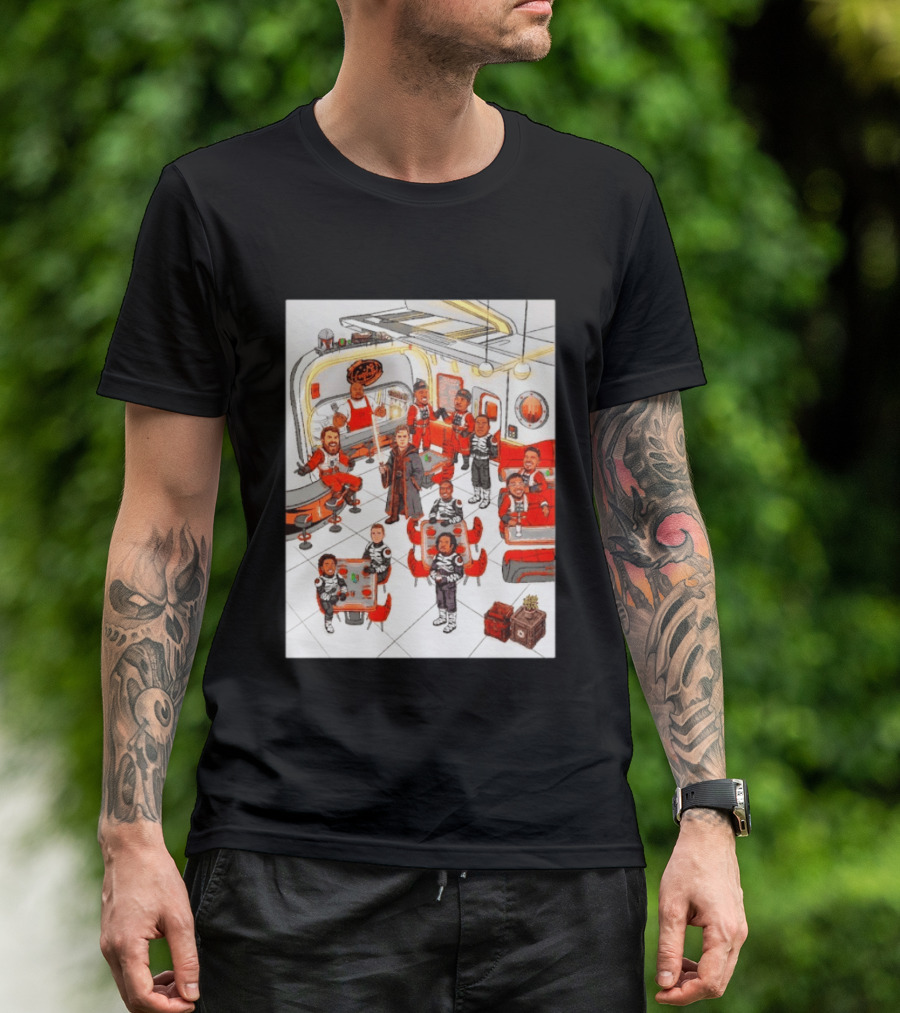 Cincinnati Bengals Star Wars Parody In Retro Diner Scene T-Shirt