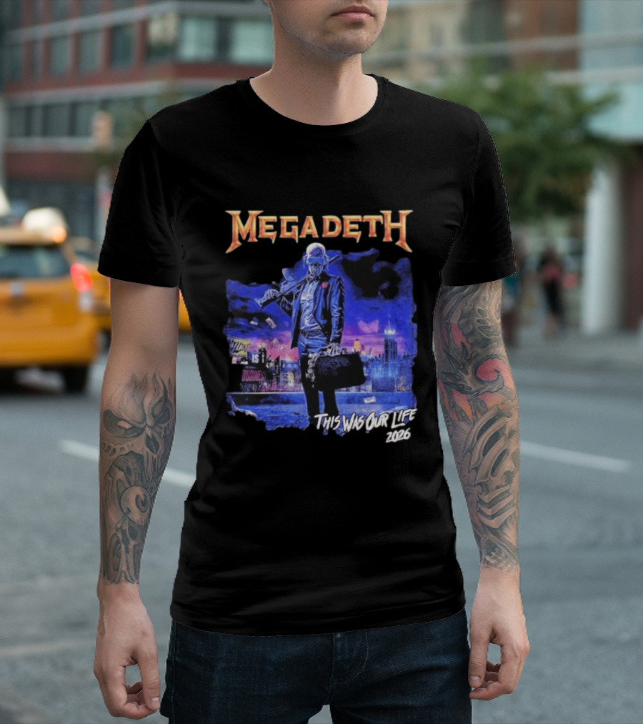 Megadeth This Was Our Life 2026 Latin America Tour Gangster Vic Metal Concert T-Shirt