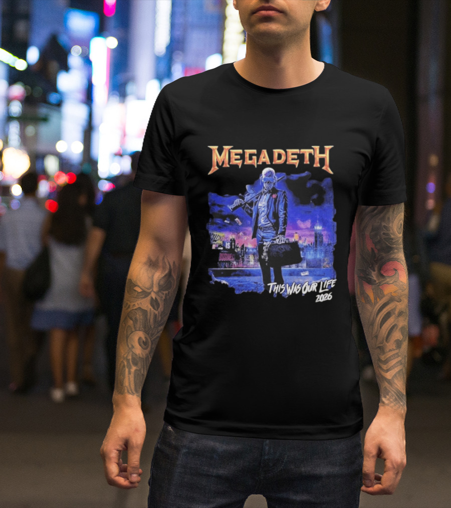 Megadeth This Was Our Life 2026 Latin America Tour Gangster Vic Metal Concert T-Shirt