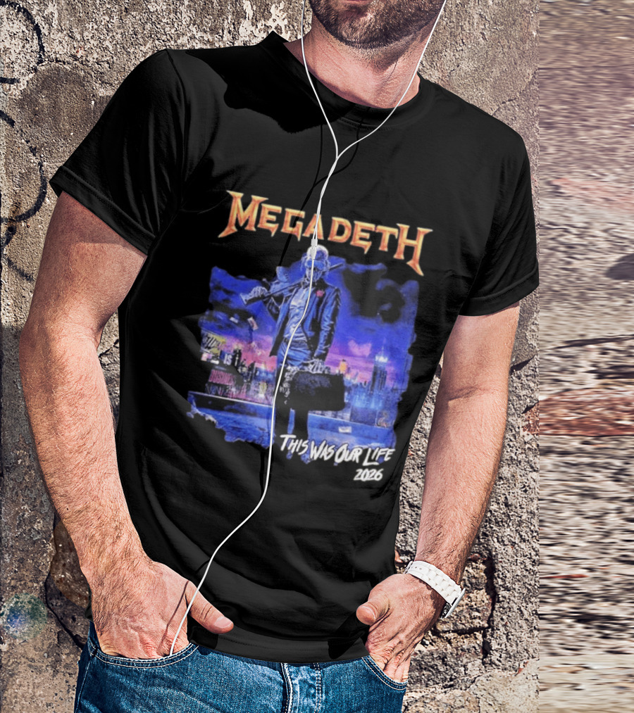 Megadeth This Was Our Life 2026 Latin America Tour Gangster Vic Metal Concert T-Shirt