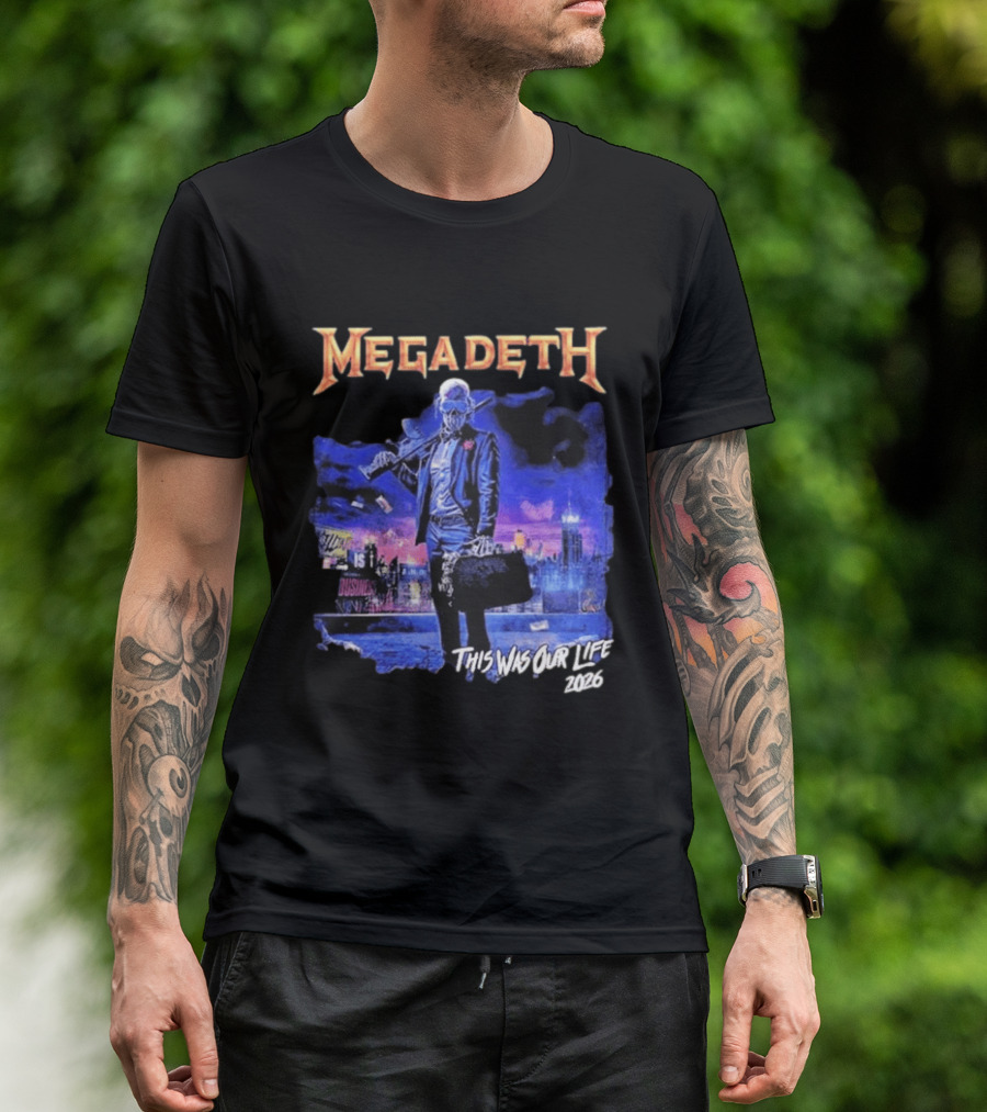 Megadeth This Was Our Life 2026 Latin America Tour Gangster Vic Metal Concert T-Shirt