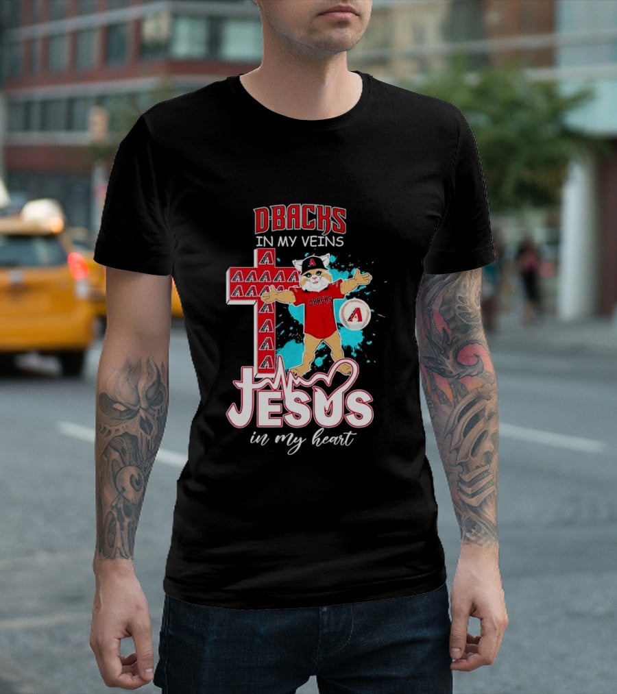 D Backs In My Veins Jesus In My Heart With Cross T-Shirt