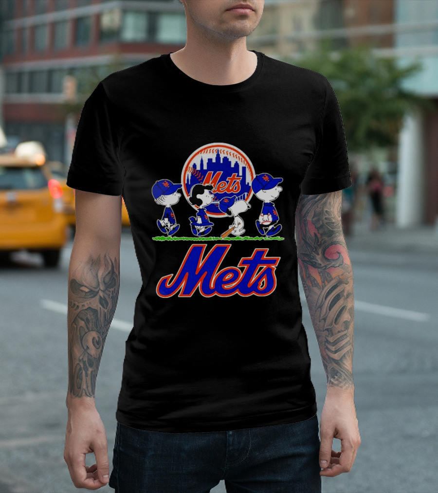 New York Mets Peanuts Abbey Road 2026 Charlie Brown Snoopy Lucy Linus T-Shirt