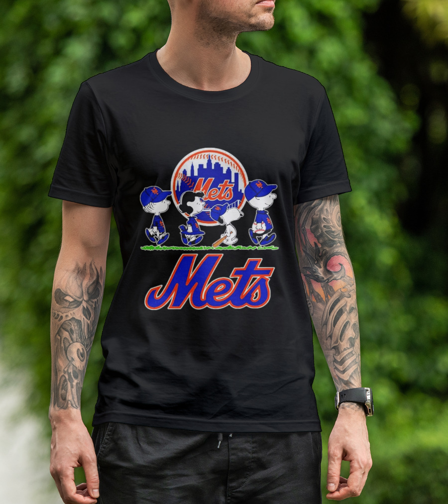 New York Mets Peanuts Abbey Road 2026 Charlie Brown Snoopy Lucy Linus T-Shirt