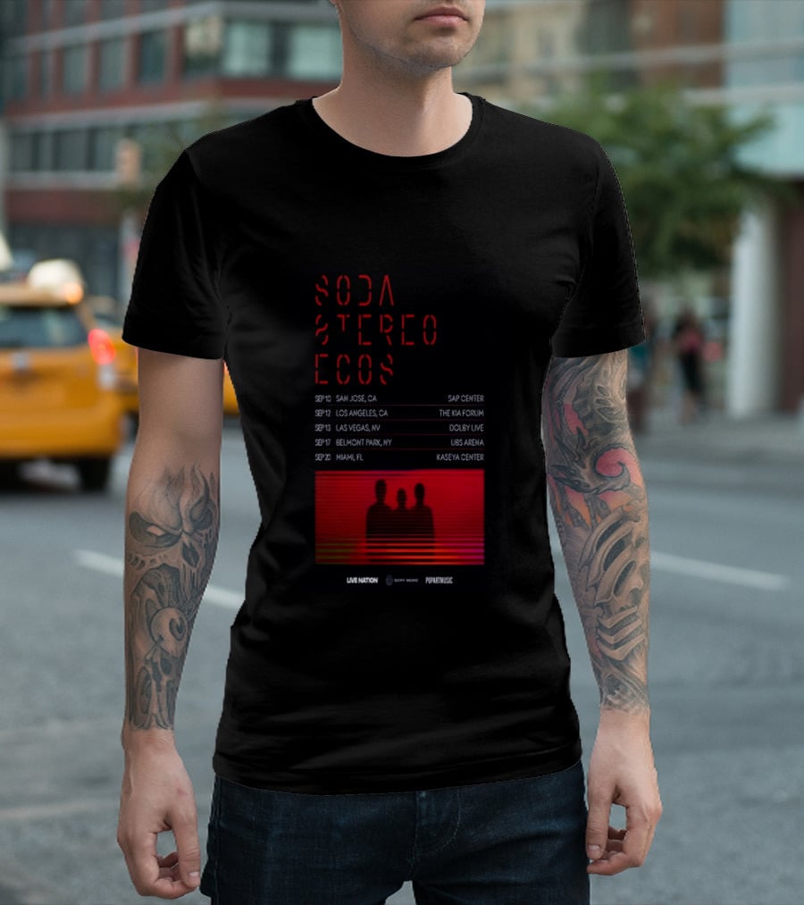 Soda Stereo Ecos 2026 Tour San Jose Los Angeles Las Vegas Belmont Park Miami Dates T-Shirt