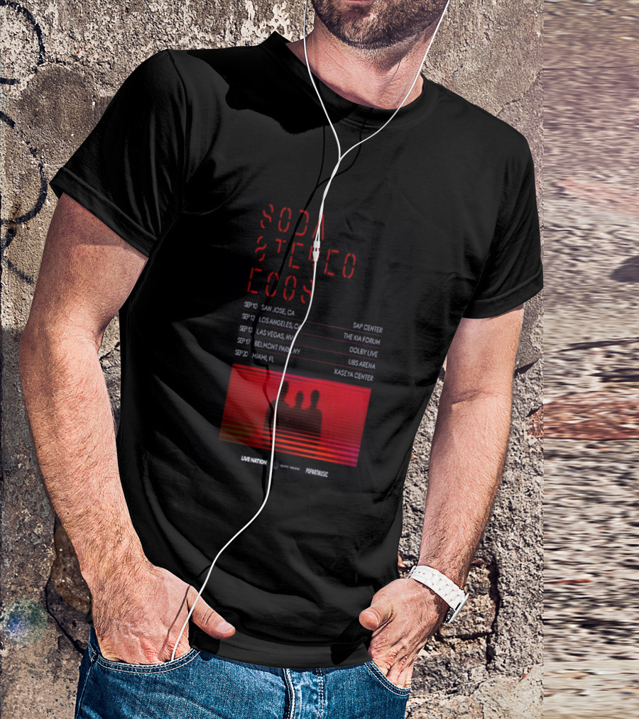 Soda Stereo Ecos 2026 Tour San Jose Los Angeles Las Vegas Belmont Park Miami Dates T-Shirt