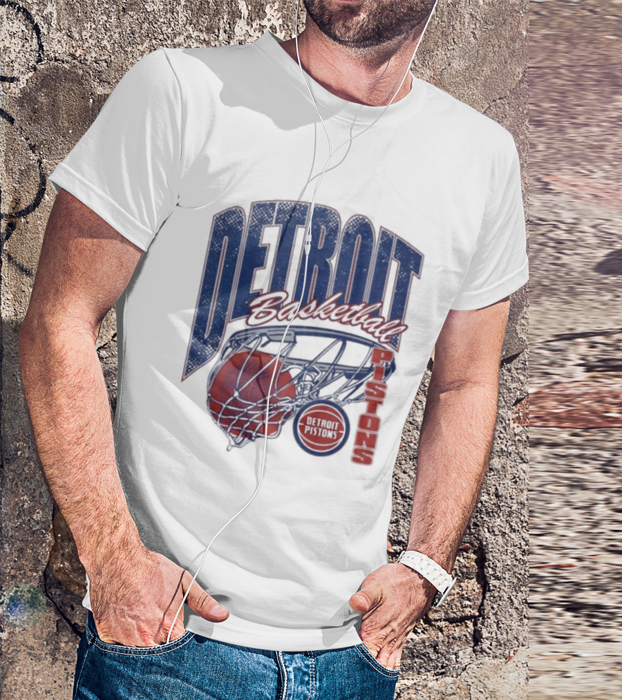 Detroit Pistons Basketball 2026 Script Swish T-Shirt