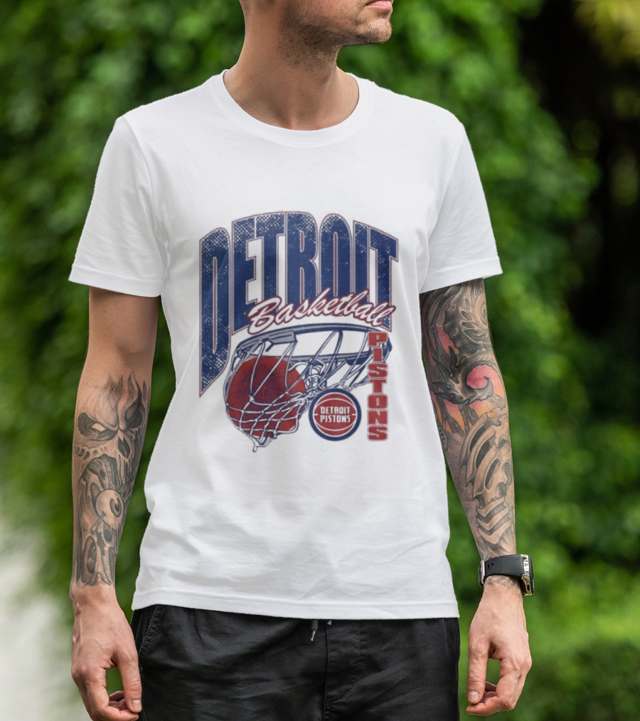 Detroit Pistons Basketball 2026 Script Swish T-Shirt