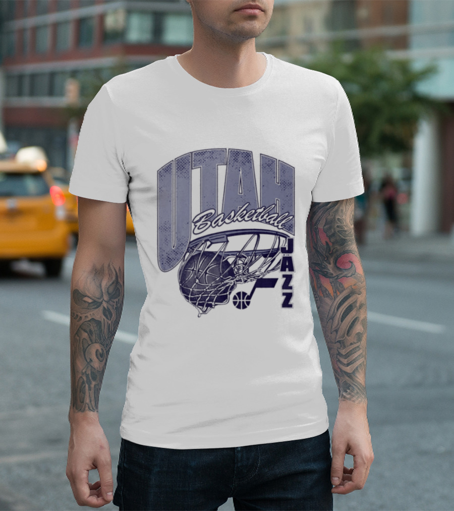 Utah Jazz 2026 Script Swish Basketball T-Shirt