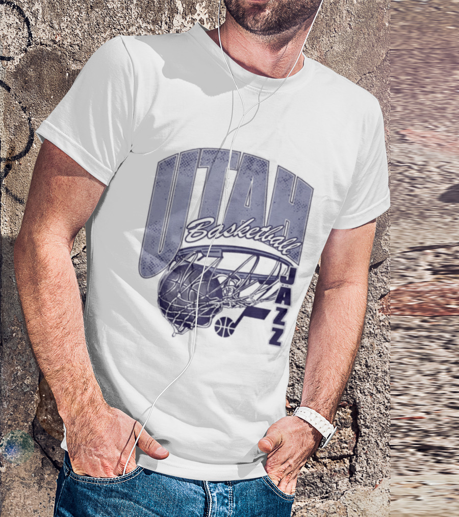 Utah Jazz 2026 Script Swish Basketball T-Shirt