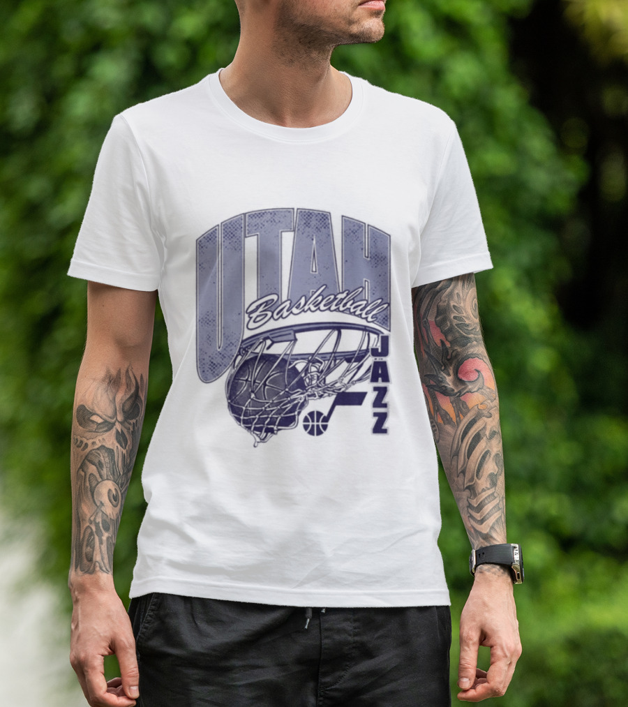 Utah Jazz 2026 Script Swish Basketball T-Shirt